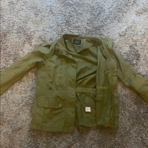 Army Green Denim Zipper/Button Up jacket